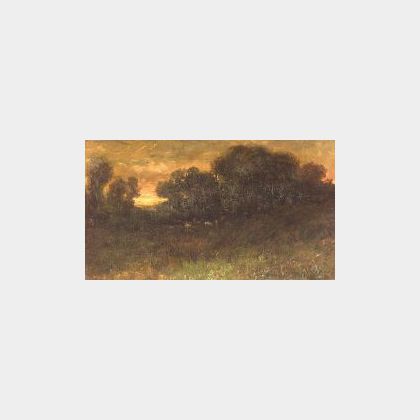 Wesley Webber (American, 1839-1914) Open Pasture, Twilight