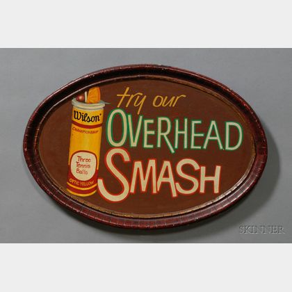 Polychrome Painted Oval Country Club Drink Sign