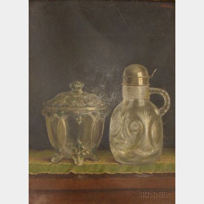 Emmanuele Costa (Italian, b. 1875) Still Life with Glassware