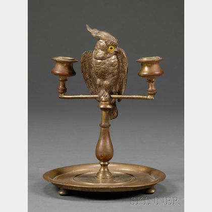 Viennese Bronze Figural Two-Light Desk Candlestand