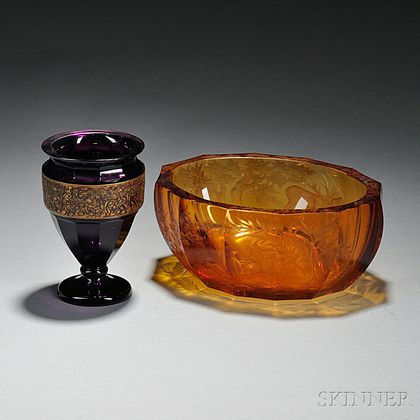 Two Pieces of Moser Glass