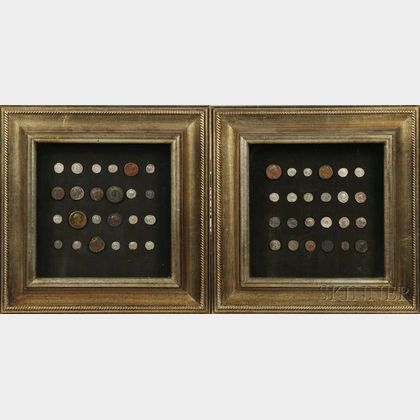 Two Framed Groups of Ancient Roman Coins