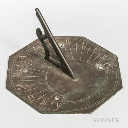 10-inch Octagonal Bronze Sundial