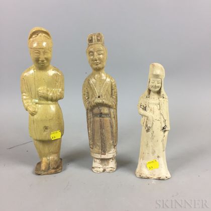 Three Tomb Pottery Figures