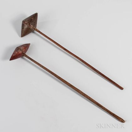 Two Plains Hide-wrapped War Clubs