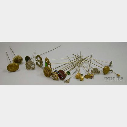 Approximately Twenty-Five Late 19th Century/Early 20th Century Hat Pins. 