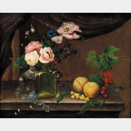 William Quaker Pegg (British, 1775-1851) Still Life with Fruit and Flowers