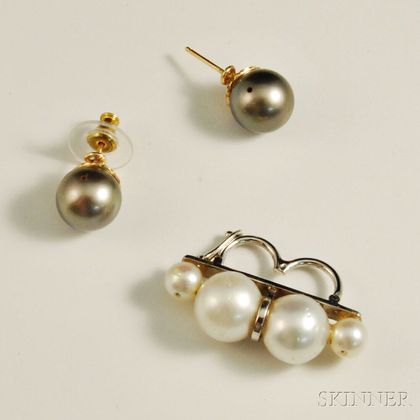 Two Cultured Pearl Jewelry Items