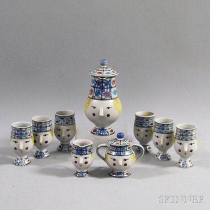 Vintage Bjorn Windblad Nine-piece Ceramic Tea Service