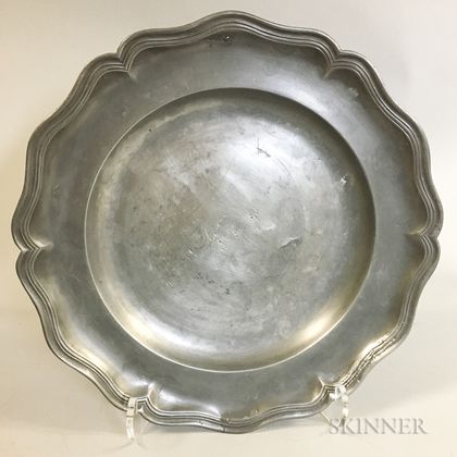 English Scalloped Pewter Charger