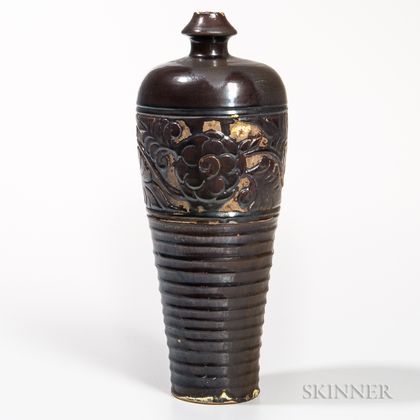 Cizhou-style Brown-glazed Meiping Vase