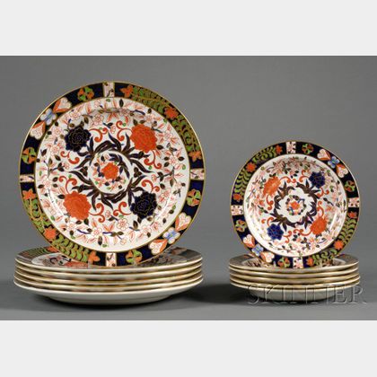 Twelve Royal Crown Derby Porcelain Plates