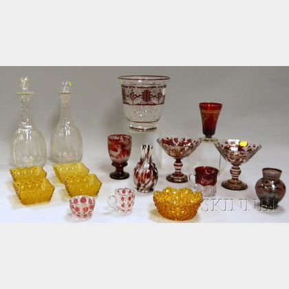 Group of Assorted Mostly Colored Art Glass