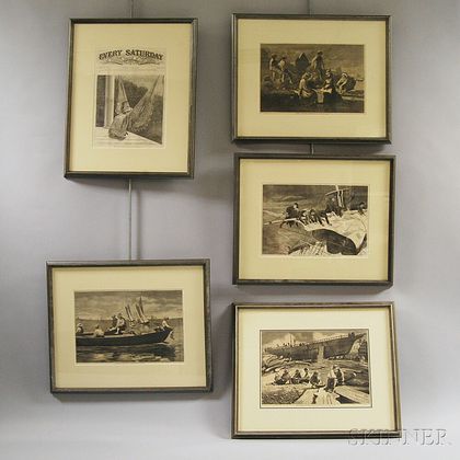 Five Framed Winslow Homer Engravings