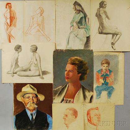 Adriaan Barnouw (Dutch/American, 1877-1968) Fifteen Figural Works on Paper