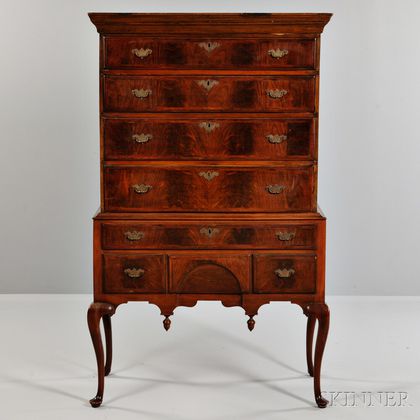 Queen Anne-style Mahogany Flat-top Highboy