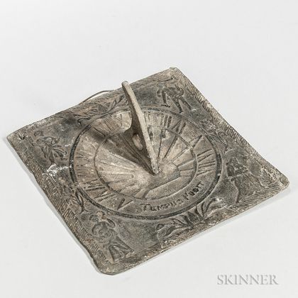 19th Century Lead Sundial and a Compass Instruction Plate
