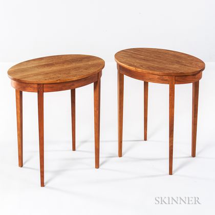 Two Thomas Moser Oval-top Tables 