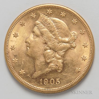 1905-S $20 Liberty Head Double Eagle. Estimate $1,500-1,800