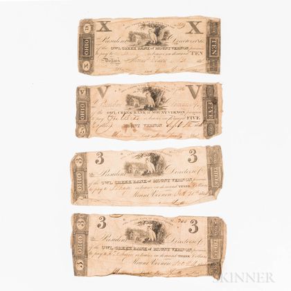 Five Owl Creek Bank of Mount Vernon, Ohio, Banknotes