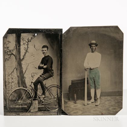 Two Sixth-plate Sporting Tintype Photographs