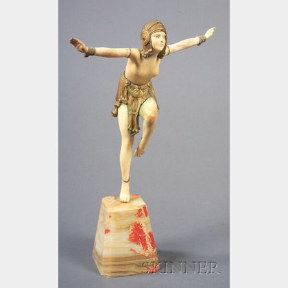Art Deco Ivory and Bronze Dancer