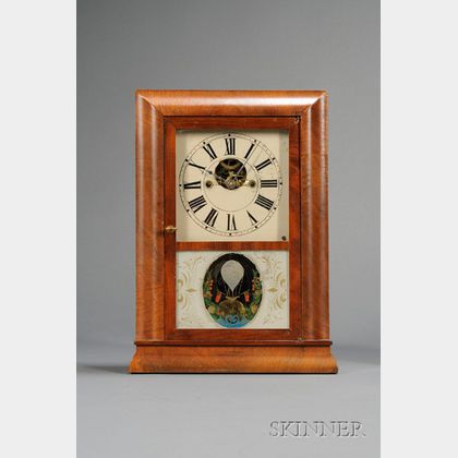 Miniature Mahogany Reverse Ogee Clock by S.B. Terry