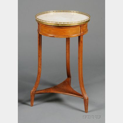 Louis XVI Brass-mounted and Marble-top Fruitwood Guéridon