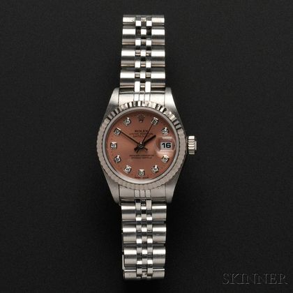Lady's Stainless Steel "Oyster Perpetual Datejust" Wristwatch, Rolex