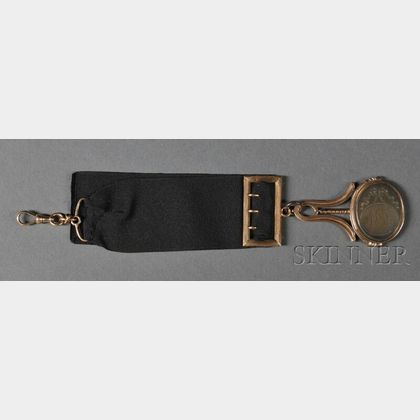 14kt Gold-mounted Intaglio-carved Hardstone Watch Fob