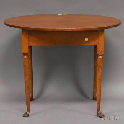 Queen Anne-style Oval Maple Tavern Table