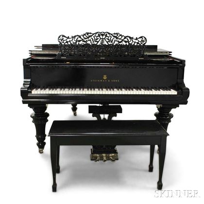 Steinway & Sons Black-lacquered Baby Grand Piano