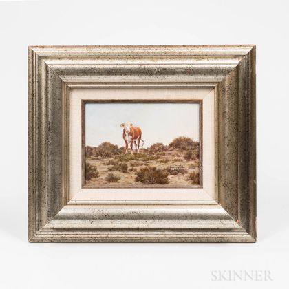 Vic (Victor Paul) Donahue (Arizona/New York/Nebraska, 1918-2008) Cow in a Grassy Pasture