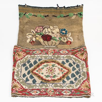 Two Floral Hooked Rugs