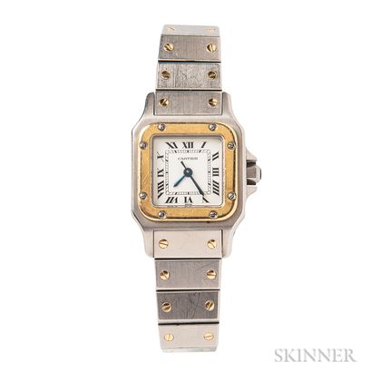 Stainless Steel and 18kt Gold Wristwatch, Cartier