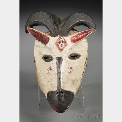 Abua Carved and Painted Wood Goat Mask