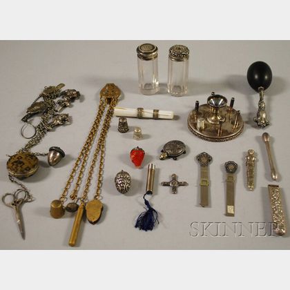 Group of Mostly Silver Sewing Items