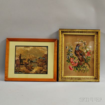 Two Framed Victorian Needlework Pictures