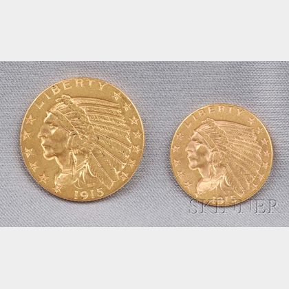 Two Indian Head Gold Coins