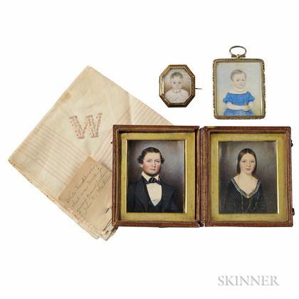Four Wetherell Family Portrait Miniatures