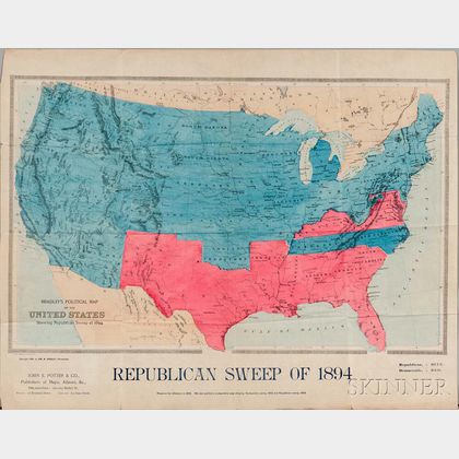 United States, Political Map, Republican Sweep of 1894.