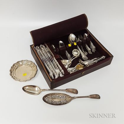 Large Group of Sterling Silver and Silver-plated Flatware