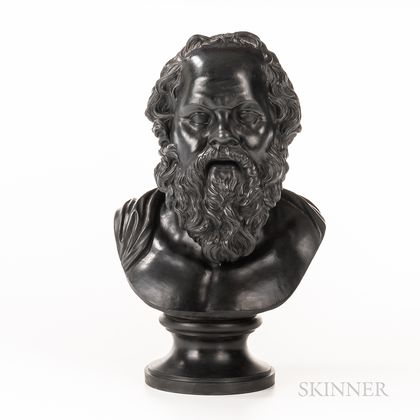 Wedgwood & Bentley Black Basalt Bust of Socrates