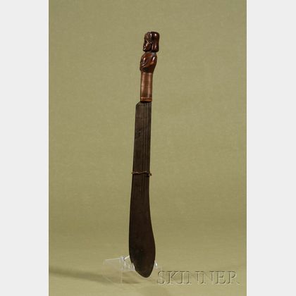 Machete with Carved Handle