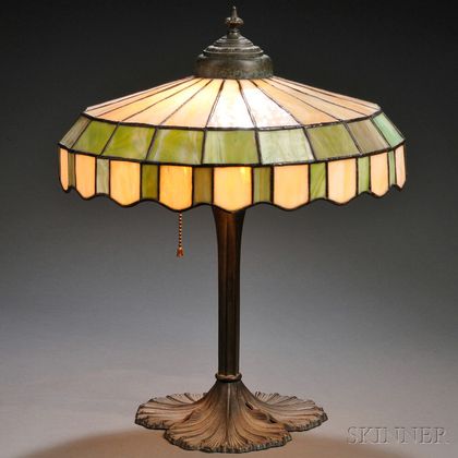 Slag Glass Table Lamp 