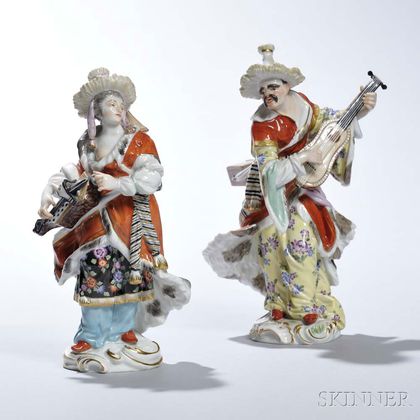 Pair of Meissen Porcelain Malabar Figures