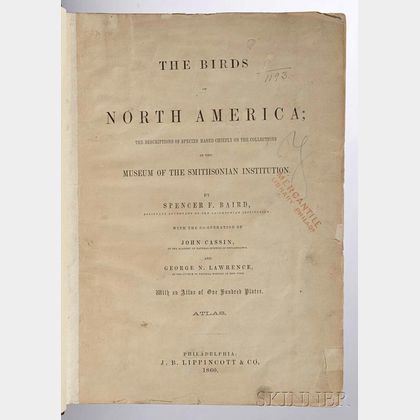 Baird, Spencer Fullerton (1823-1887) The Birds of North America , Atlas Volume Only.