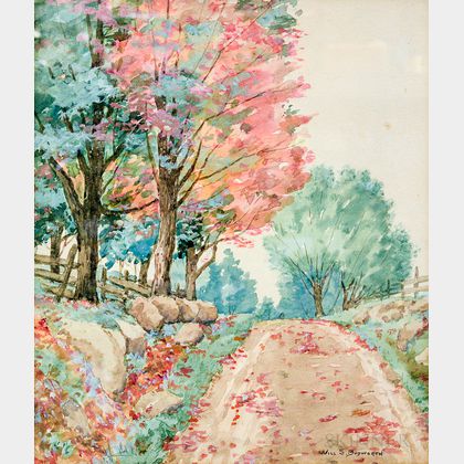 William Budworth (American, 1861-1938) Road to Oxbow Lake, Fall.