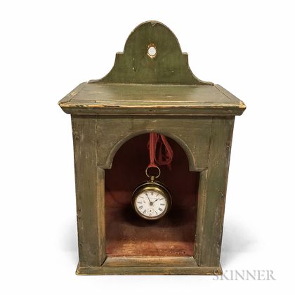 Green-painted Pine Watch Hutch and Universal Watch