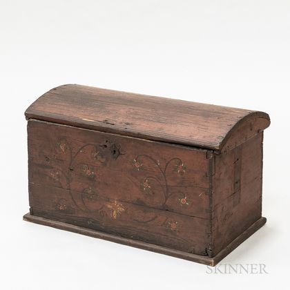 Scandinavian Red-painted Pine Dome-top Chest